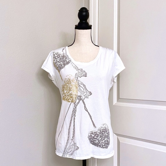 New York & Company Tops - NEW YORK & COMPANY White Short Sleeve T - Shirt